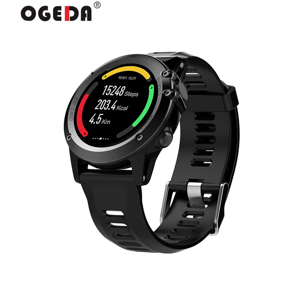 

OGEDA watch men 2019 GPS WIFI 3G Smart bracelet LED stopwatch Bluetooth Waterproof Camera Support SIM Heart Rate Health Tracker