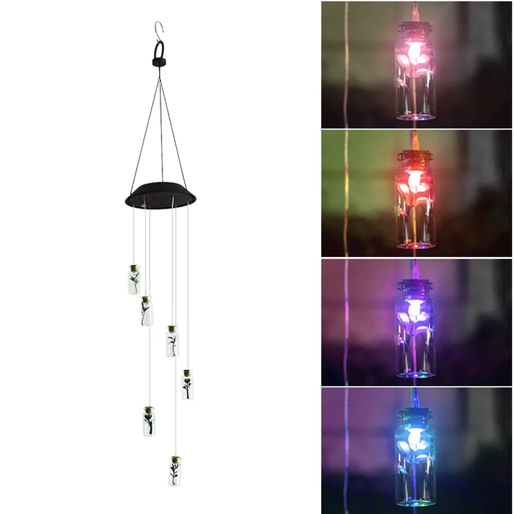

Solar Light Color-Changing Wind Chime Light Solar Powered Wind Chime Light LED Garden Hanging Spinner Lamp Color Changing