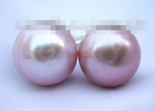 

hot sell new - free shipping 12855 purple round freshwater pearl earring