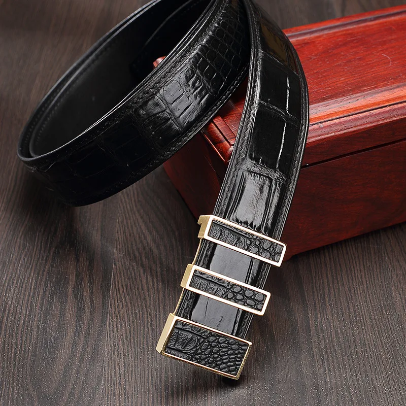 2019New высокое качество пояс из крокодиловой кожи ремень натуральной мужской