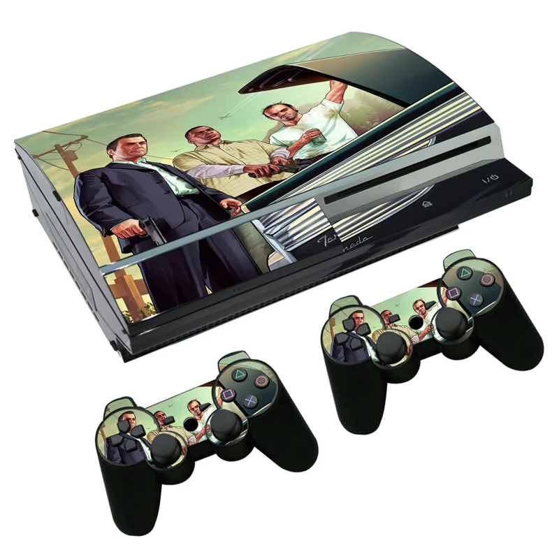 Grand Theft Auto V GTA 5 наклейка на кожу для PS3 Fat playstation 3 консоль и контроллеры для PS3 Skins Наклейка виниловая пленка