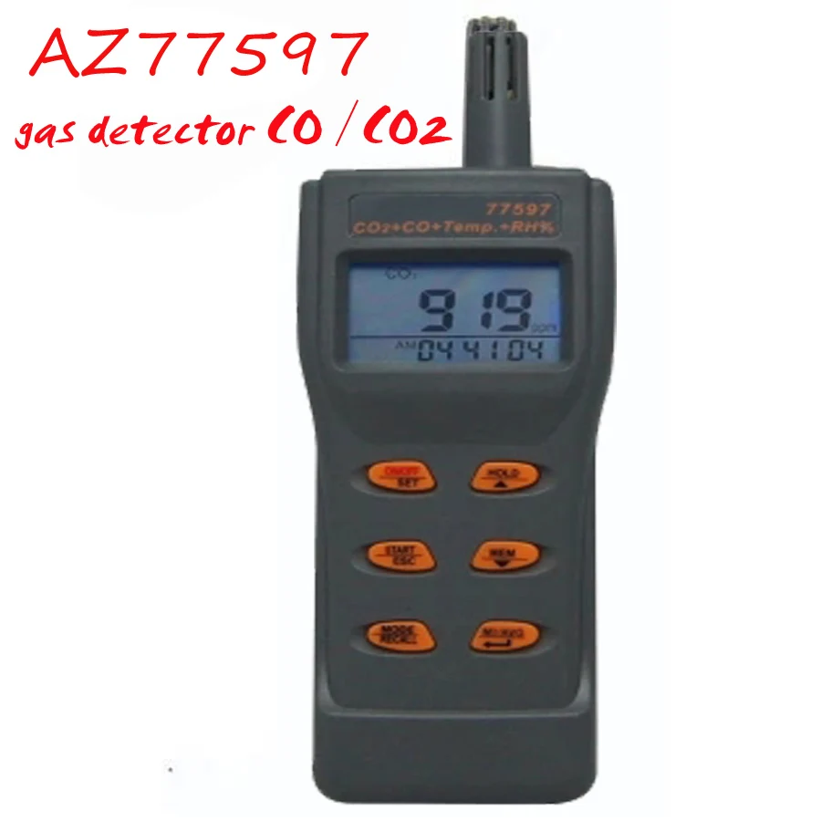 AZ77597 детектор углекислого газа CO2 CO тестер 2in1 анализатор токсичных газов