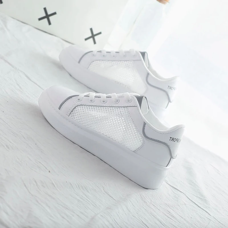 

Women Sneakers Shoes 2019 Summer Hollow Mesh Women Casual Shoes Flats Platform Breathable Fashion Women Shoes off white shoes
