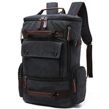 Hombres Mochila Portátil de 15 Pulgadas Mochila de Lona Bolsa de La Escuela Mochilas para Adolescente Masculina Portátil Mochila Ordenador de Viaje Mochila Bolsas