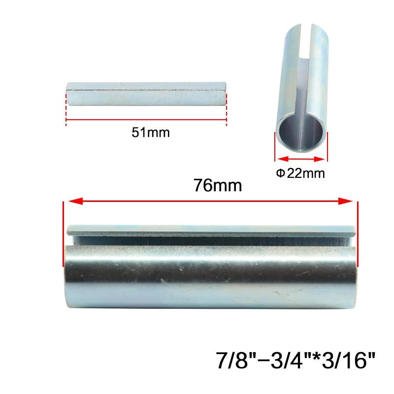 3/4" to 7/8" Shaft Adapter Pulley Bore Reducer Sleeve Bushing & Keystock