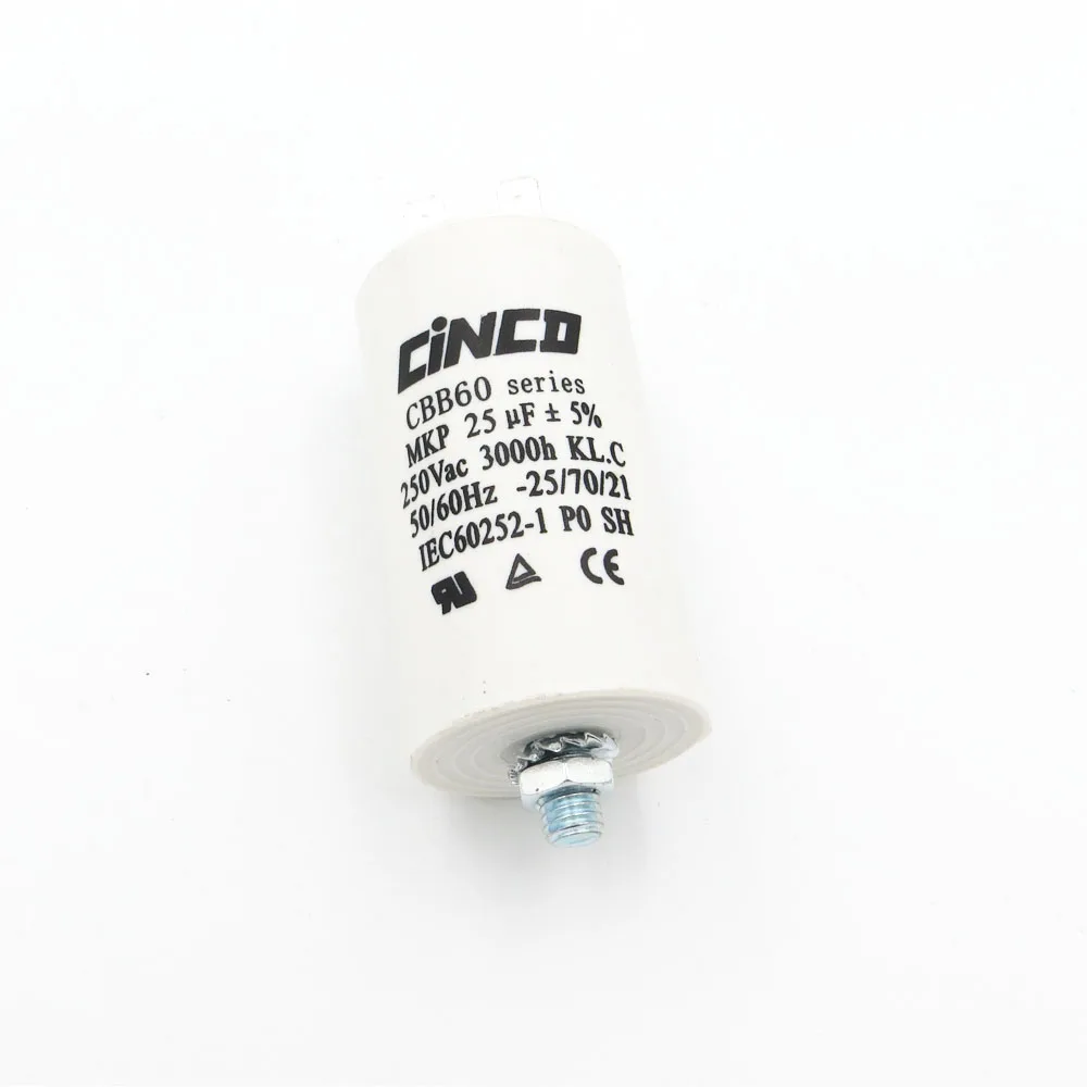 

25 MFD 250VAC CBB60 Motor Run Capacitors Polypropylene Film Ac 250V 220V Water Pump electrical Capasitor engine uf mkf