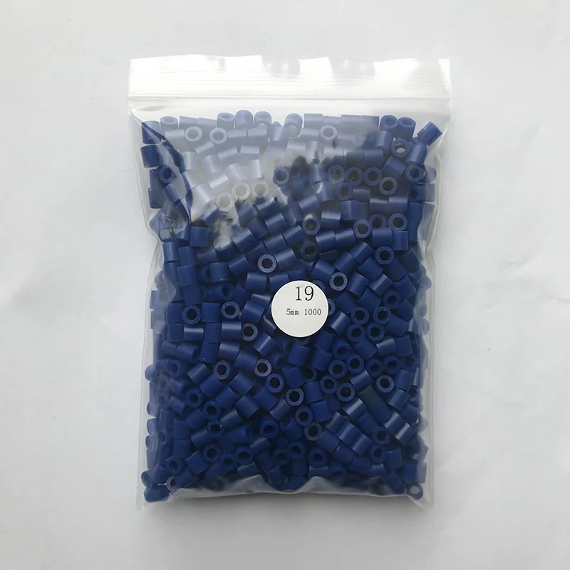 1000 Beads/Bag 5mm Perler Artkal Beads 37 Colors Available Material Bag DIY Cartoon Making Tube Colorful Beads Educational Toys - Цвет: Dark Blue 19