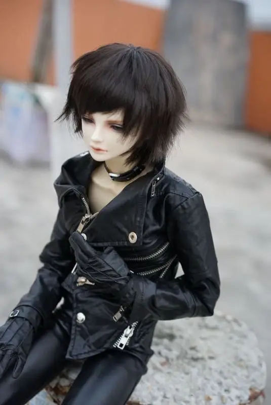 

Cool Multi-way Zipper Oblique Buckle Motorcycle Leather Jacket for BJD Doll 1/3, SD17,Uncle Doll Clothes CM3