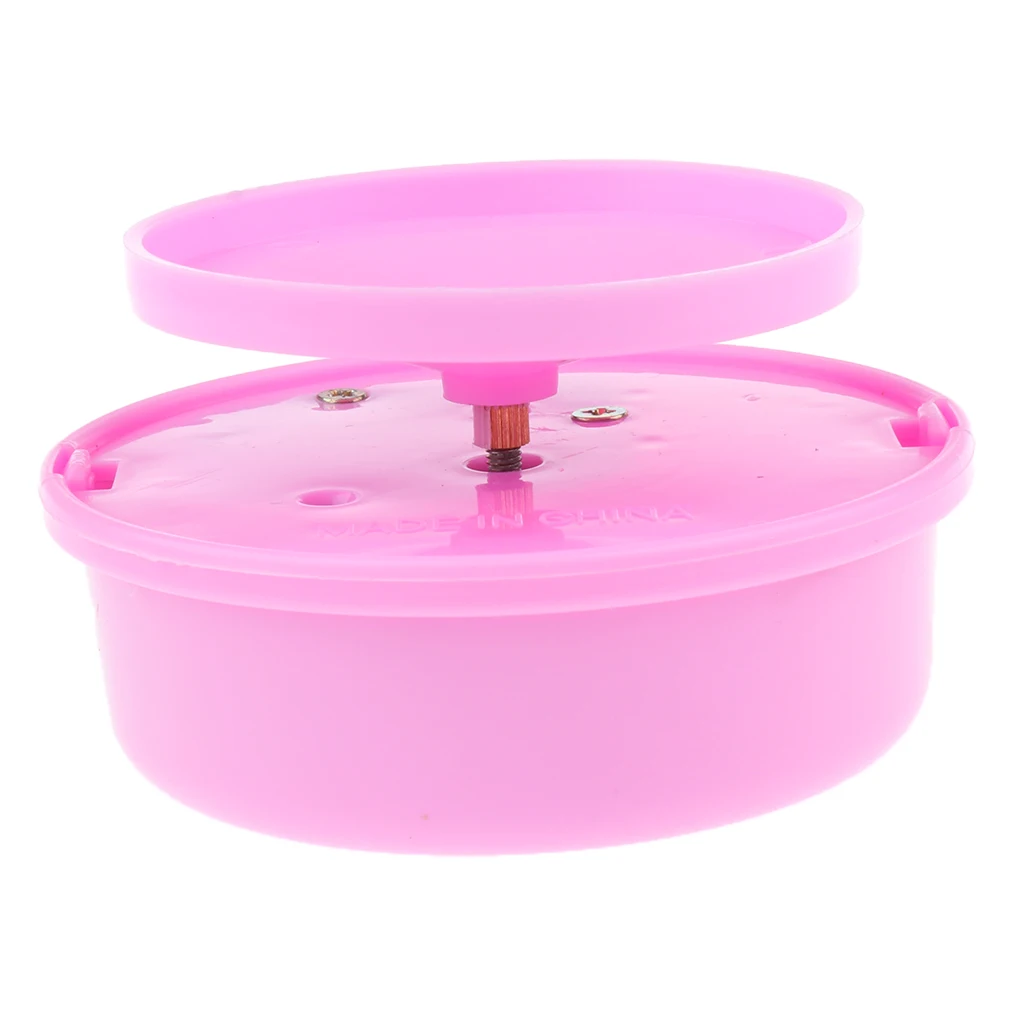 Pink Plastic DIY Round Rotating Music Box Base Wedding Xmas Birthday Gifts
