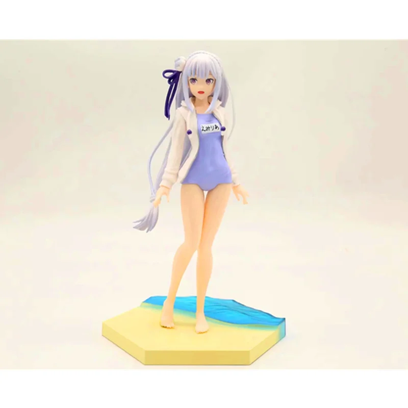 

Re:Life in a different world from zero Emilia Beachwear swimsuit Standing posture PVC Action Figure Collectible Model Toy Box