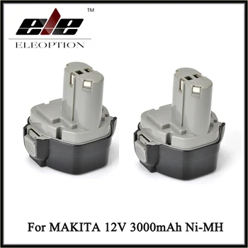 

Eleoption 2pcs 12V 3.0Ah 3000mAh Ni-MH Battery for MAKITA 1234 1235F 193138-9 192698-A Free Shipping