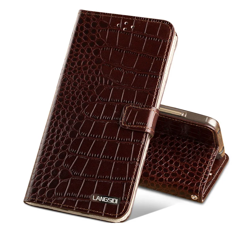 

Wangcangli Genuine Leather Flip Case For iPhone 8 X Crocodile Texture Card Slots Phone Cover For iPhone 6 6S 7 Plus cases