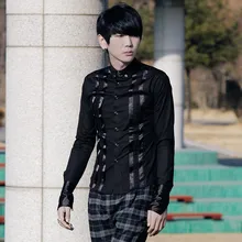 Мужской костюм Мужская одежда модная индивидуальная рубашка с длинным рукавом сценические костюмы певицы