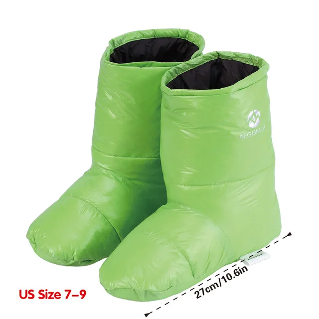 AEGISMAX/спальный мешок; аксессуары; тапочки на утином пуху; мягкие носки для кемпинга; унисекс; домашние/теплые; Длинные; легкие; для путешествий - Цвет: Green L