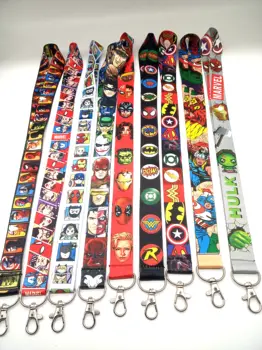 

10 Pcs Cartoon Super hero Avengers Neck Strap Lanyards Card Holders Bank Neck Strap Card Bus ID Holders Rope Key Chain