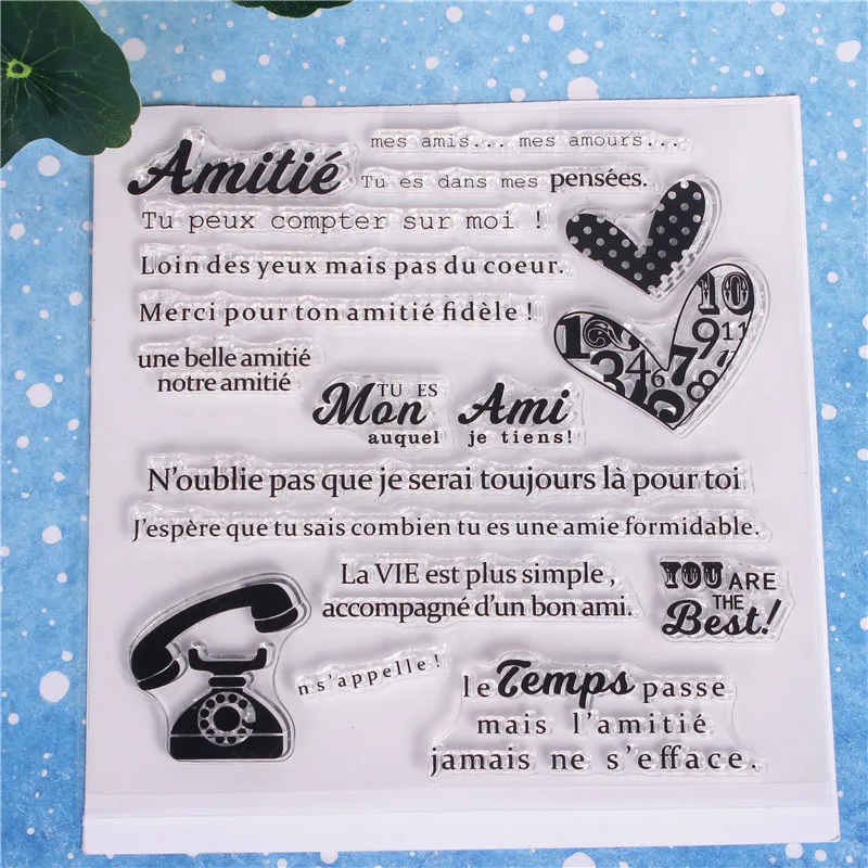 

French word Transparent Clear Stamps / Silicone Seals for DIY scrapbooking photo album/Card Making