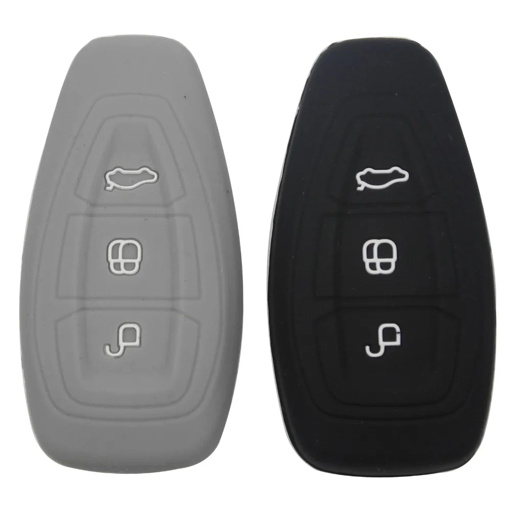 Дистанционный 3 кнопки силиконовый чехол для автомобильного смарт-ключа Крышка для Ford Fiesta Focus Mondeo Ecosport Kuga Focus ST держатель