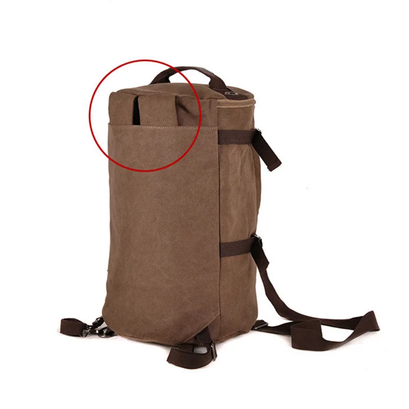 Scione мужские парусиновые дорожные рюкзаки винтажные цилиндрические повседневные багажные сумки на плечо практичные портативные вещевые сумки для улицы