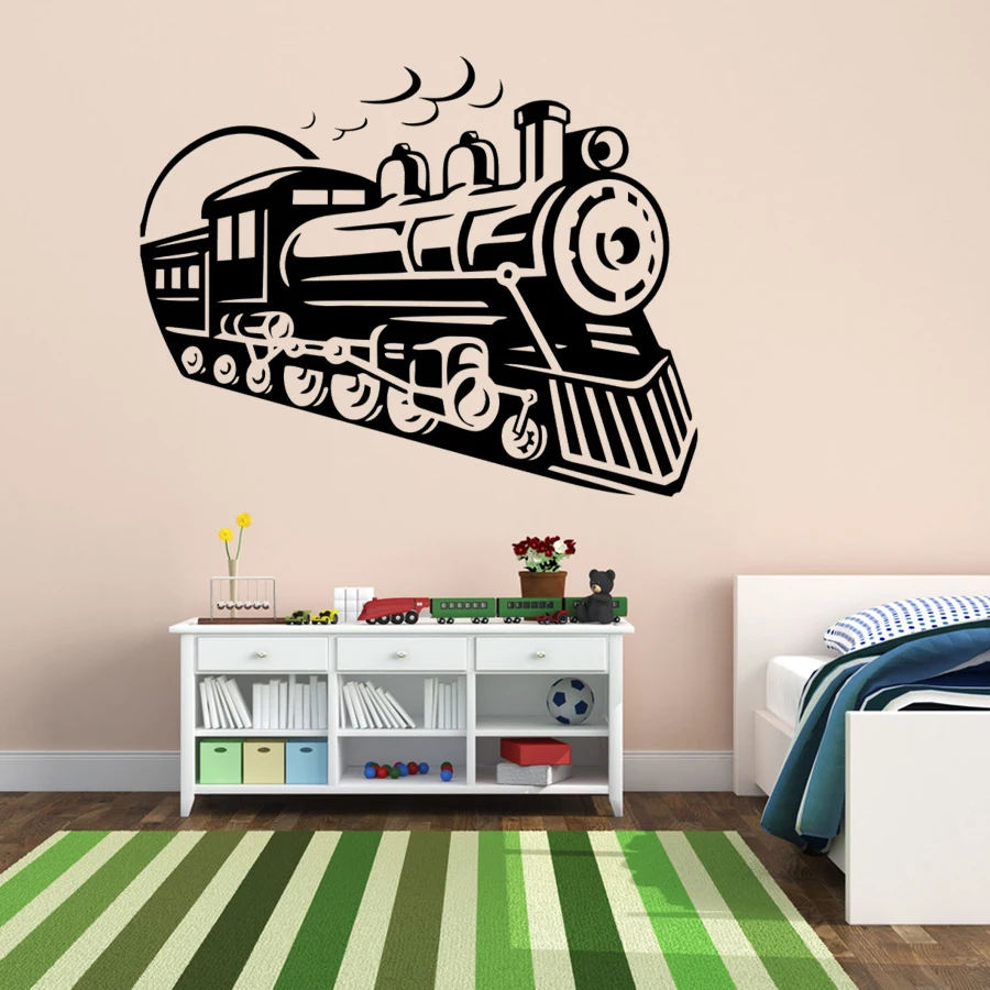 Train Removable Wall Stickers for Nursery Kids Boys Bedroom