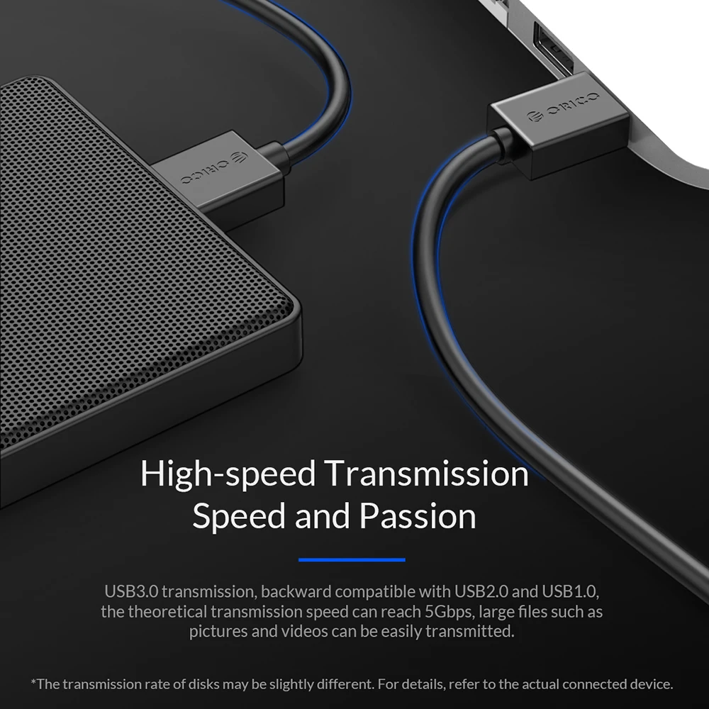 Кабель ORICO U3 RBA01/U3 RBA02 USB3.0 MicroB To Type A для внешнего жесткого