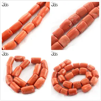 

Free Shipping 100% Real Freeform Column Orange Natural Coral Jewelry Making Beads Strand 15"