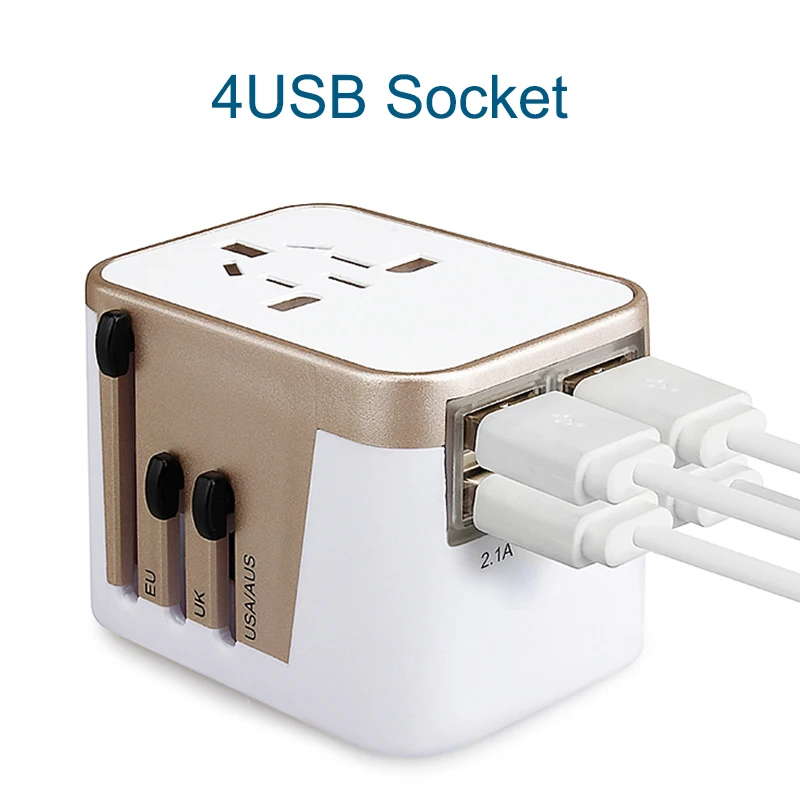4 USB часть адаптер Универсальный адаптер для путешествий за рубежом для переноски по всему миру электрическая розетка Великобритания США Европа австралийская конверсионная вилка