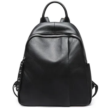 

100% Cow leather backpack brand new women Personalized Zipper shoulder bag genuine leather travel bag free shipping
