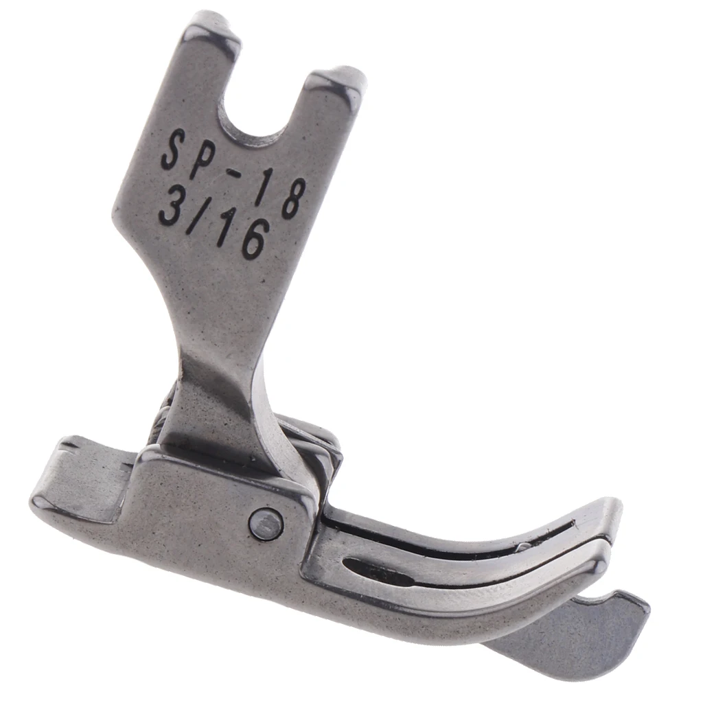 Silver Steel Industrial Sewing Machine Feet Hinged Presser Foot Sp-18 with Right Guide  Size 1/32 1/16 1/8 5/32 3/16 1/4