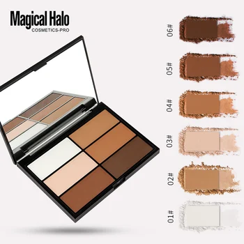 

New 6 Colors Makeup Pressed Mineral Powder Cosmetics Long Lasting Brightening Whitening Contouring Makeup Face Powder Palette