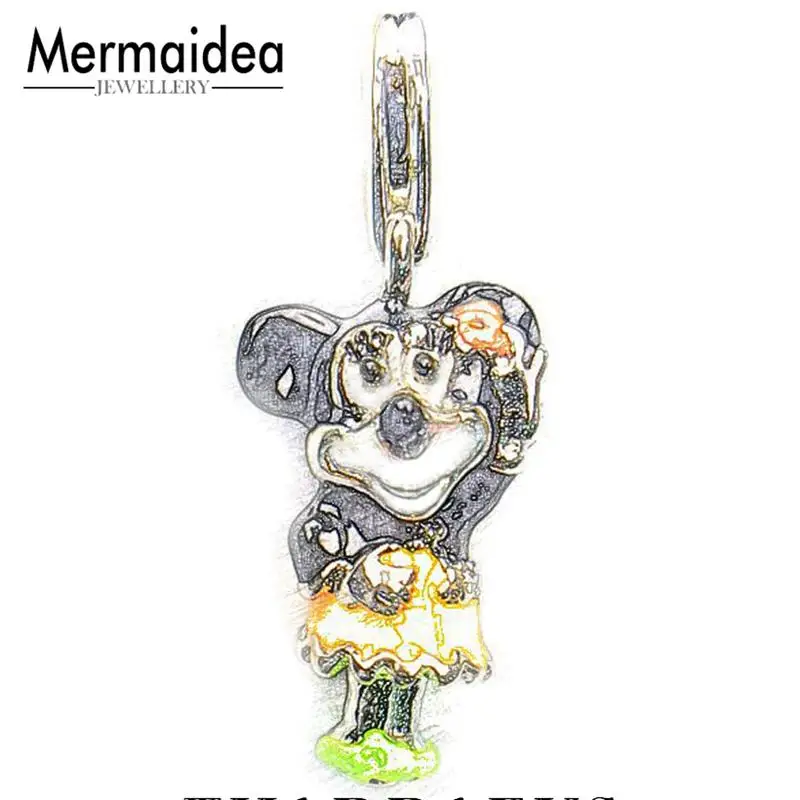 

Charm Pendant Cartoon Minnie Mouse 2019 Club Jewelry For Women Trendy Gift 925 Sterling Silver Fit Bracelet Necklace