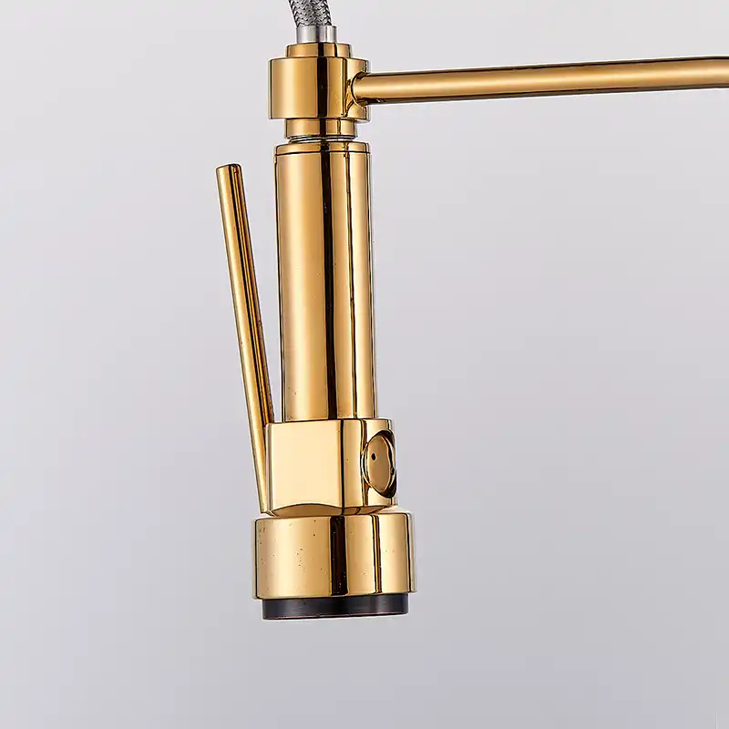 Ulgksd Drop Shipping Gold Spring Pull Down Kitchen Faucet