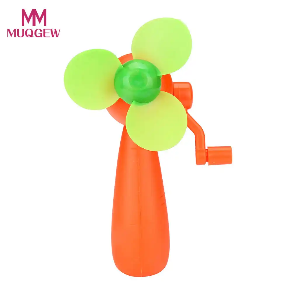 Kids Mini Hand Fan Toy Small Handheld Plastic Manual Shaking Fan Toy