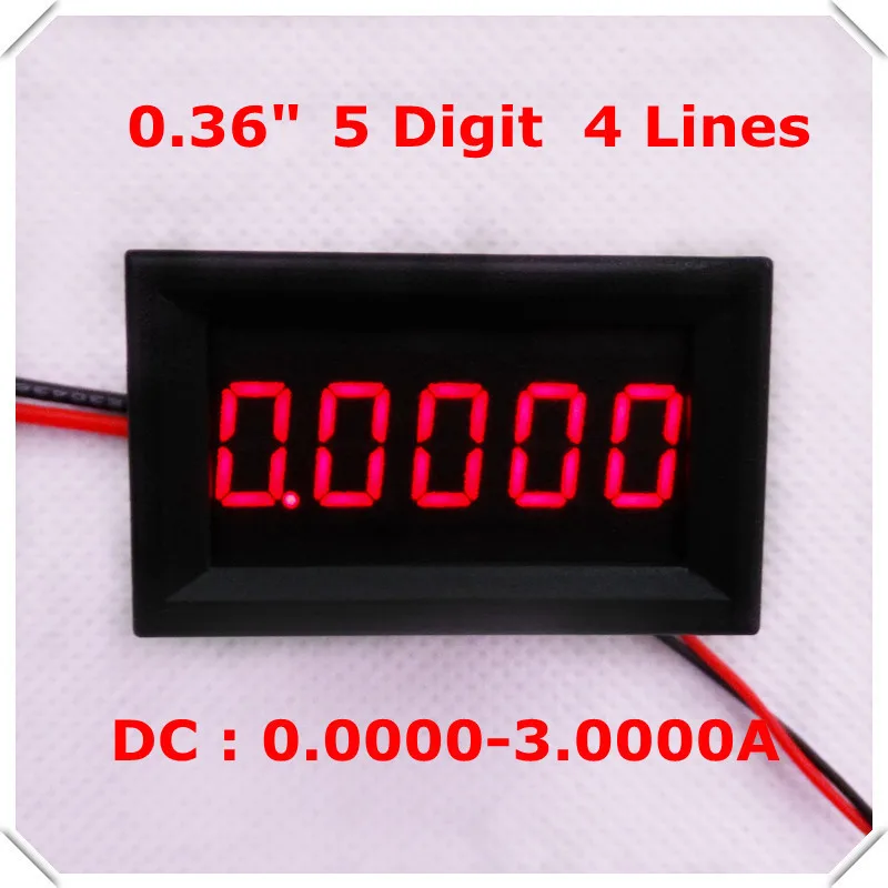 

RD 0.36" Digital Ammeter DC 0-3.0000A Four wires 5 digit Current Panel Meter led Display Color[ 4 pieces / lot]