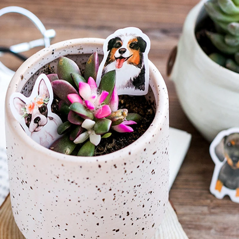46 шт./кор. Kawaii Wang Dog наклейки для домашних животных клеящиеся сделай сам украшения