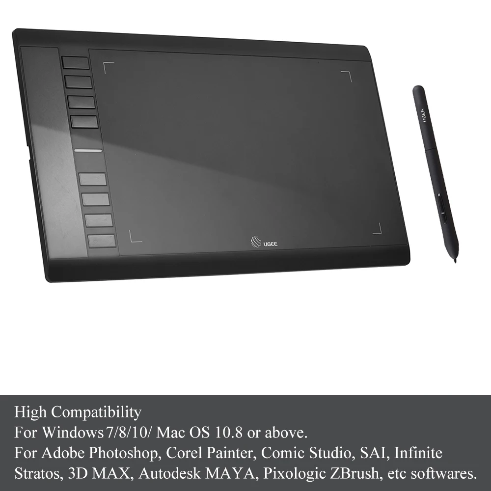 Ugee M708 обновленная графическая доска для планшета с пассивной ручкой без батареи 8192 чувствительность к давлению 266RPS