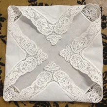 Набор из 60 модных платков 1" x12" Белый Хлопок Кружева Edgings Свадебные носовые платки Женские платки винтаж Hanky для невесты