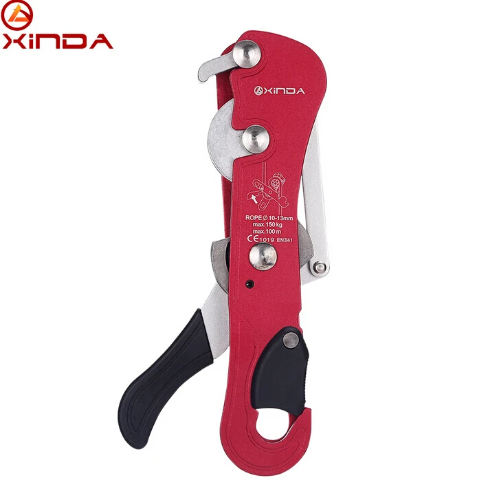 XINDA Rock Climbing Handle Control Non Confusion Abseiling Device Stop Descender Outdoor Rappelling Rescue For 10-13mm Rope