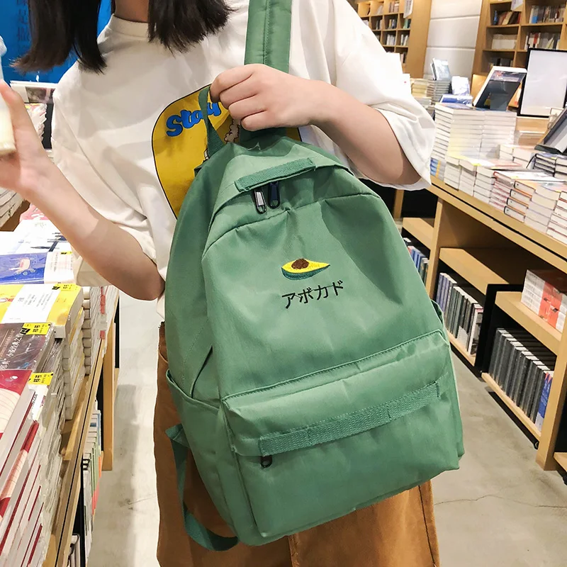 Студенческий женский рюкзак с вышивкой милые женские нейлоновые школьные сумки для девочек рюкзаки Kawaii Водонепроницаемая книга модная женская Подростковая сумка