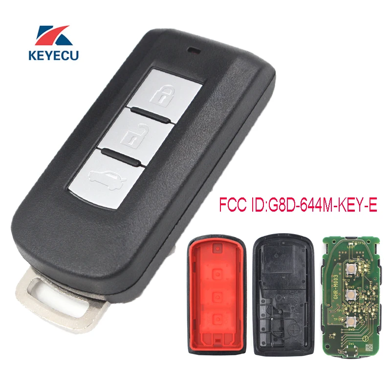 

KEYECU Replacement Remote Car Key Fob 3 Button 433MHz PCF7952 for Mitsubishi Lancer 2008-2014 FCC ID: G8D-644M-KEY-E