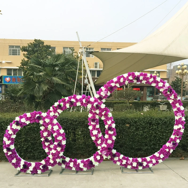 

New Wedding Props Wrought Iron Ring Shelf Flower Door Wedding Background Decoration Wrought Iron Ring Arch