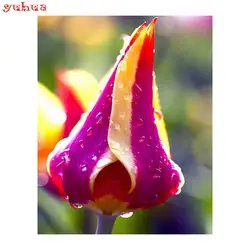 Полный Круглый Алмазная мозаика цветы 5D DIY Алмаз Вышивка крестом tulip полный квадратный алмаз живопись любит 5