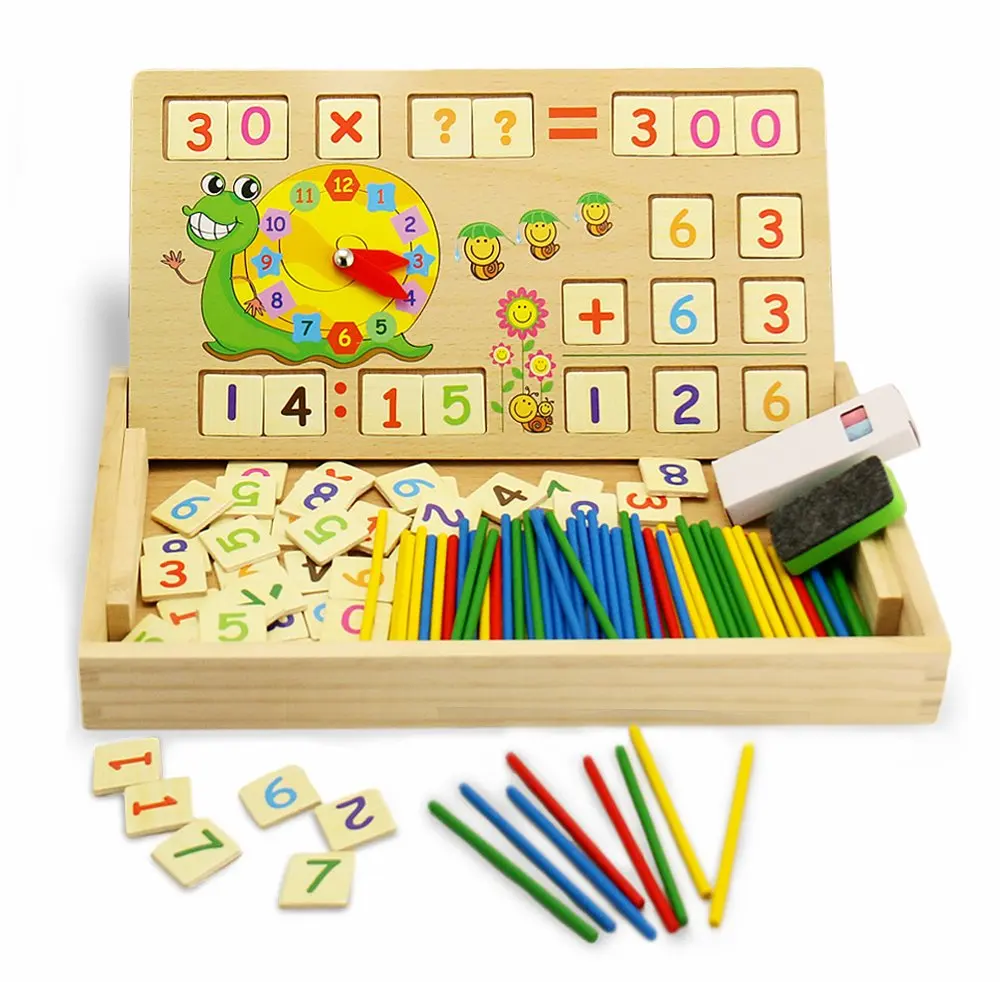 

Material Montessori maths Wooden Toy Digital Learning Drawing Box with Multi Functions, Ideal Birthday kids, Toys Girls 2 3 4 5