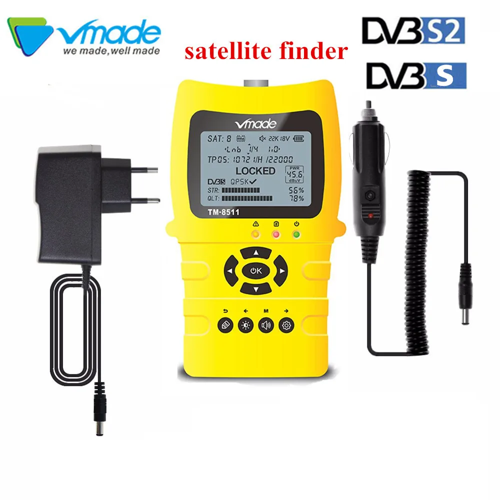 

Vmade TM-8511 Satlink WS-6933 satfinder satellite finder satlink FTA Digital 2.1 Inch LCD Display DVB-S FTA C&KU BandMeter