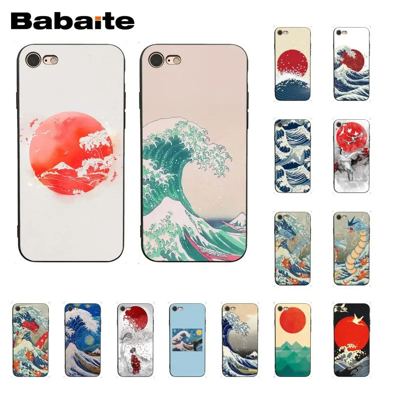 

Babaite Van Gogh Art Starry night Wave Art Japanese Crane Phone Case for iphone 11 Pro 11ProMax X XS MAX 6 6s 7 8Plus 5S SE XR