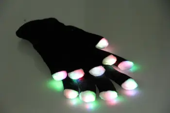

LED Luminous GlovesMagic Flash Fingertip LED Gloves Unisex Light Up Glow Stick Gloves Mittens Fingertip 20