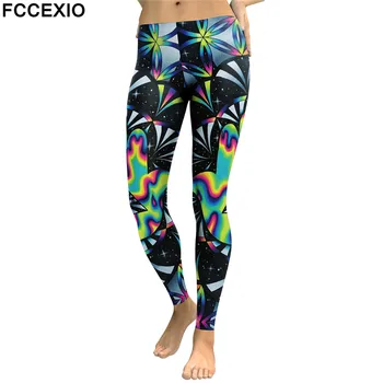 

FCCEXIO New Design Leggings Women Galaxy Space Digital Print Plus Size Legging Fitness Leggins Slim Elastic Workout Pant Legins