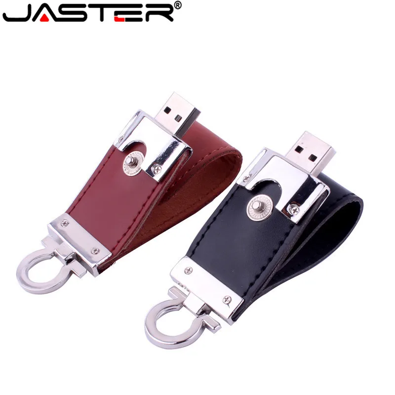 JASTER leather usb flash drive key chain pendrives 8gb business memory stick 4gb 16gb gift usb