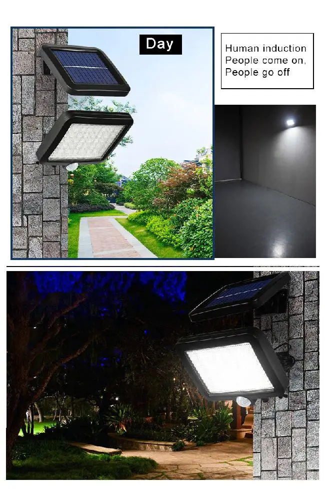 56 LED Открытый Солнечный Wandlamp PIR датчик движения Солнечная лампа