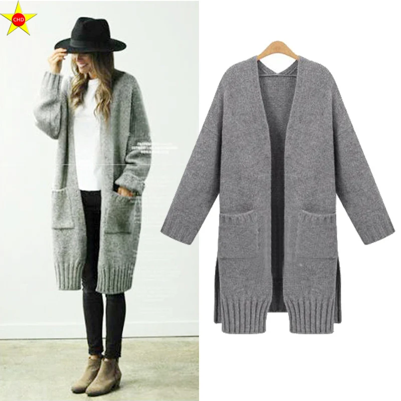 

XL-5XL Plus Size Women Casual Sweater New 2019 Autumn Winter Fashion Loose Knitted Cardigans Sweater Open Stitch Elegant Sweater