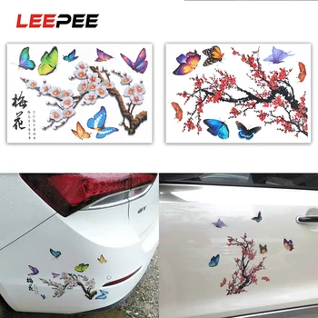 

LEEPEE Car Stickers Funny Auto Decals Butterfly Plum Sticker Scratch Cover Car-Styling Motorcycle Car Decal Auto Accessories